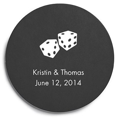 Deluxe Personalized Wedding Coasters - Dice