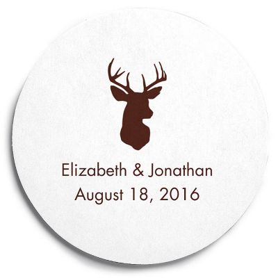 Deluxe Personalized Wedding Coasters - Deer Head