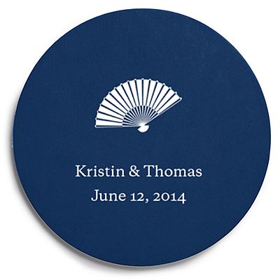 Deluxe Personalized Wedding Coasters - Fan