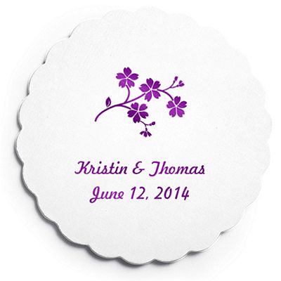 Deluxe Personalized Wedding Coasters - Forget Me Not