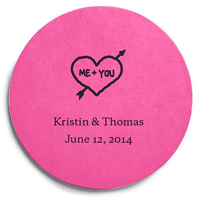 Deluxe Personalized Wedding Coasters - Heart and Arrow