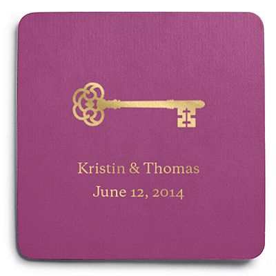 Deluxe Personalized Wedding Coasters - Key