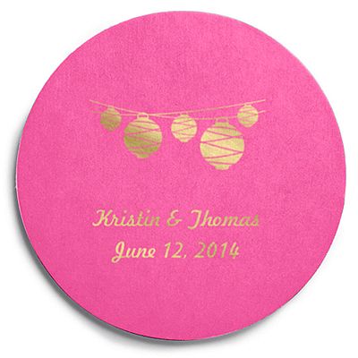 Deluxe Personalized Wedding Coasters - Lanterns