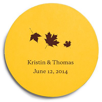 Deluxe Personalized Wedding Coasters - Maple Leaves