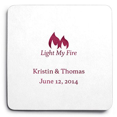 Deluxe Personalized Wedding Coasters - Light My Fire