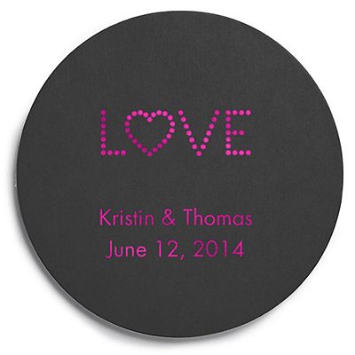 Deluxe Personalized Wedding Coasters - Love