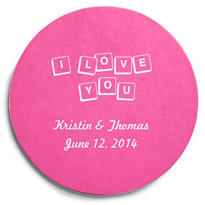 Deluxe Personalized Wedding Coasters - Love Letters
