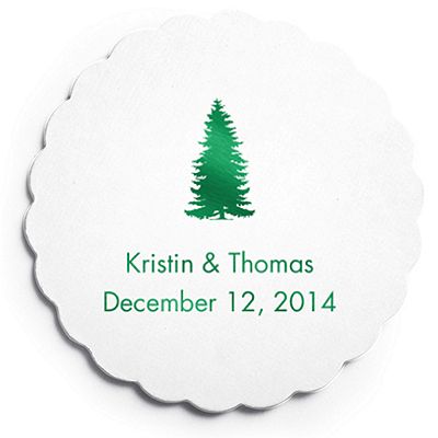 Deluxe Personalized Wedding Coasters - Pine Tree