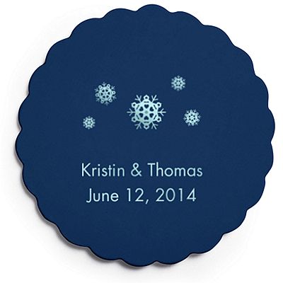 Deluxe Personalized Wedding Coasters - Snowflakes