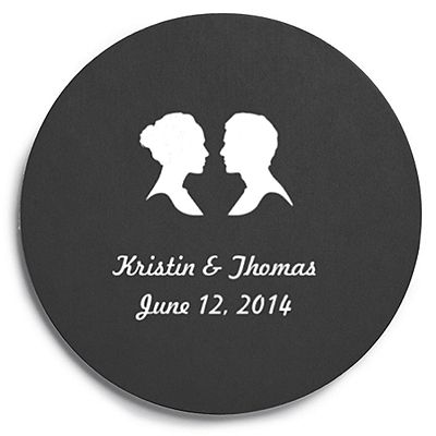 Deluxe Personalized Wedding Coasters - Silhouettes