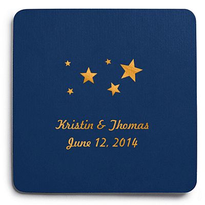 Deluxe Personalized Wedding Coasters - Stars