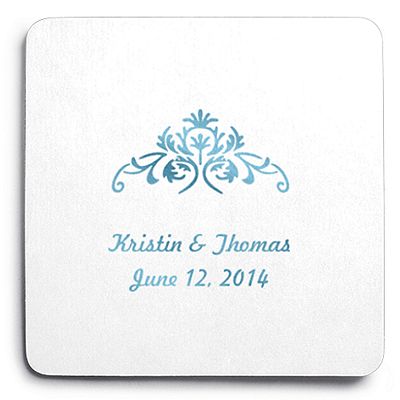 Deluxe Personalized Wedding Coasters - Vintage Floral