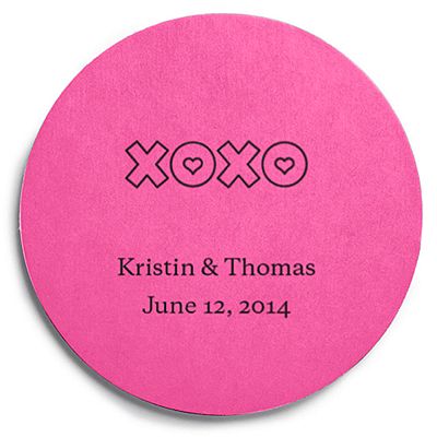 Deluxe Personalized Wedding Coasters - XOXO