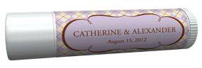 Personalized Lip Balm Tube Favors - Argyle (Lavender)