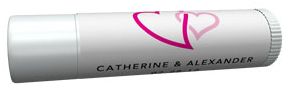 Personalized Lip Balm Tube Favors - Double Heart (Pink)
