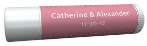 Personalized Lip Balm Tube Favors - Pin Dot (Pink)
