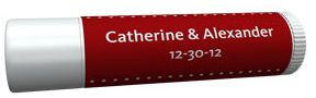 Personalized Lip Balm Tube Favors - Pin Dot (Red)
