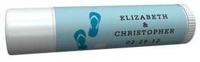 Personalized Lip Balm Tube Favors - Flip-Flops (Blue)