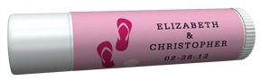 Personalized Lip Balm Tube Favors - Flip-Flops (Pink)