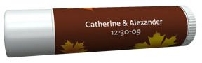 Personalized Lip Balm Tube Favors - Fall Leaves