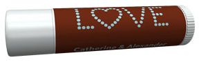 Personalized Lip Balm Tube Favors - Love (Blue/Brown)