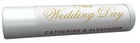 Personalized Lip Balm Tube Favors - Our Wedding Day (Gold)