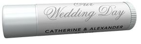 Personalized Lip Balm Tube Favors - Our Wedding Day (Silver)