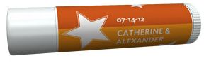 Personalized Lip Balm Tube Favors - Stars (Orange)