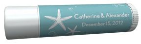 Personalized Lip Balm Tube Favors - Starfish (Blue)