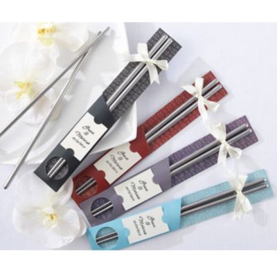 "East Meets West" Stainless Steel Chopsticks Favor
