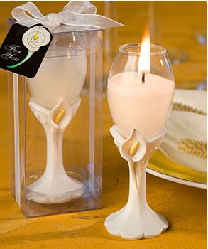 Calla Lily Champagne Flute Candle Holder Favor