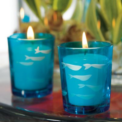 Blue Fish Votive Candle Holder