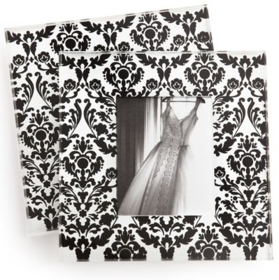 Damask Glass Photo Coaster Favor Set
