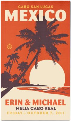 Personalized Save the Date Magnets - Palm Trees