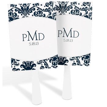 Personalized Damask Favor Fans
