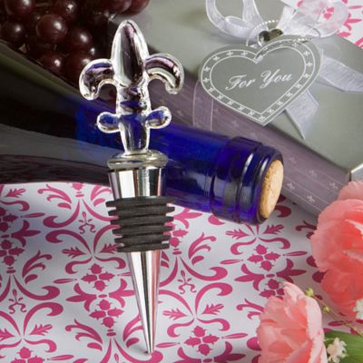 Fleur de Lis Crystal Bottle Stopper Favor