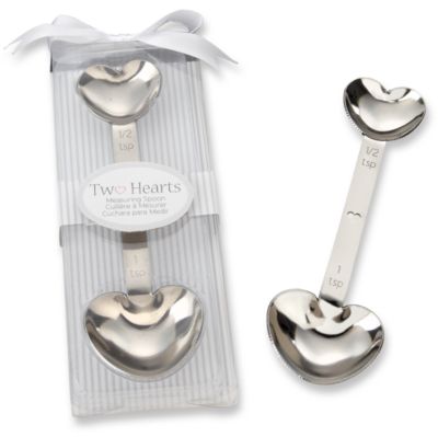 Two Hearts Stainless-Steel Measuring Spoon Favor