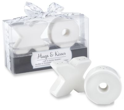 Hugs & Kisses Ceramic Salt & Pepper Shakers Favor