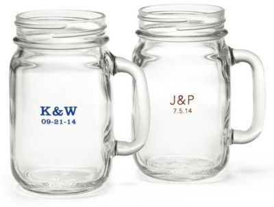Classic Initial Mason Jar Drinking Glass