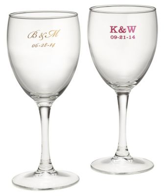 Classic Initial Wine Glass
