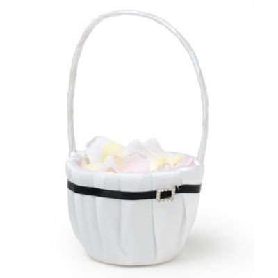The Knot Rhinestone Flower Girl Basket - Black
