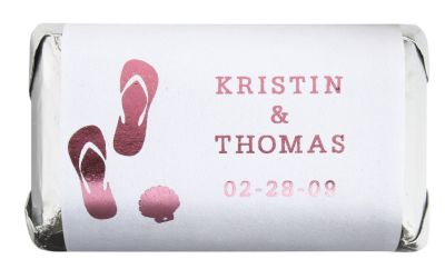Personalized Metallic HERSHEY'S MINIATURES® Chocolates - Flip-Flops