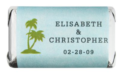 Personalized HERSHEY'S MINIATURES® Chocolates  - Palm Trees (Blue)