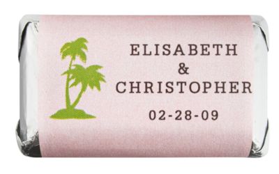 Personalized HERSHEY'S MINIATURES® Chocolates - Palm Trees (Pink)