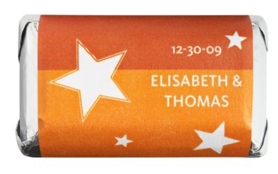 Personalized HERSHEY'S MINIATURES® Chocolates - Stars (Orange)