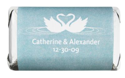 Personalized HERSHEY'S MINIATURES® Chocolates - Swans (Blue)