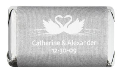 Personalized HERSHEY'S MINIATURES® Chocolates  - Swans (Silver)