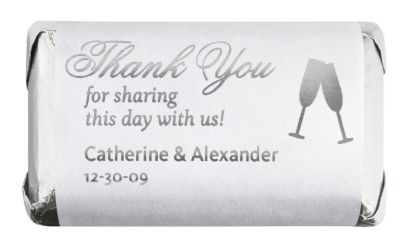 Personalized Metallic HERSHEY'S MINIATURES® Chocolates - Toasting Flutes