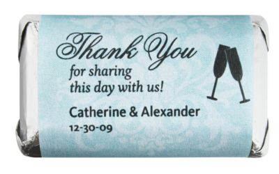Personalized HERSHEY'S MINIATURES® Chocolates - Toasting Flutes (Blue)