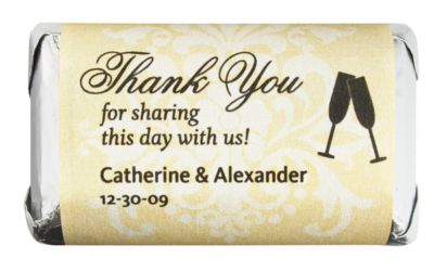 Personalized HERSHEY'S MINIATURES® Chocolates - Toasting Flutes (Yellow)